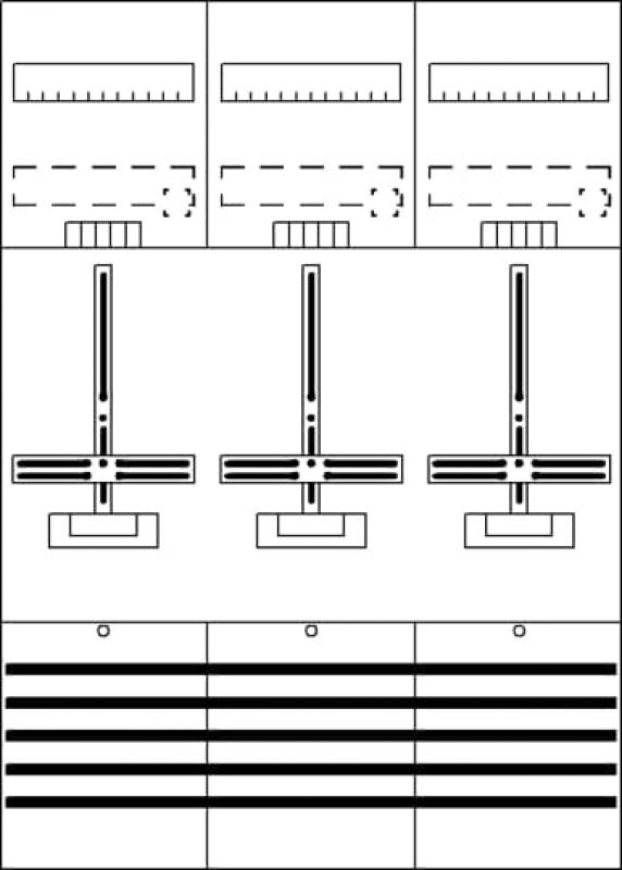 ABB STRIEBEL & JOHN DF37B3 Zählerfeld 7RE 3Z, vorverdrahtet mit Zählerkreuz, Netzsystem TN-S 5-polig