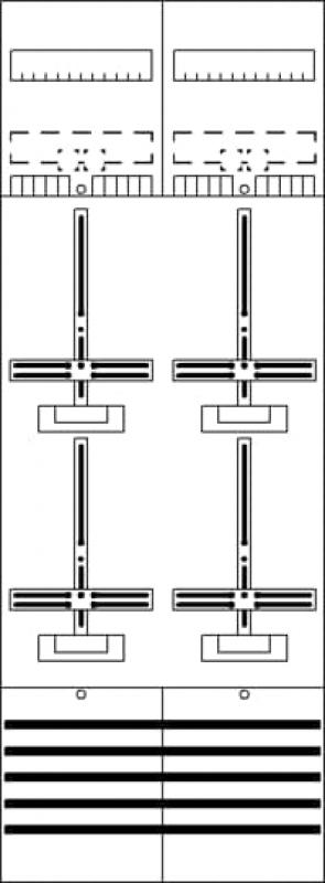 ABB STRIEBEL & JOHN DF29C4 Zählerfeld 9RE 4Z, vorverdrahtet mit Zählerkreuz, Netzsystem TN-S 5-polig