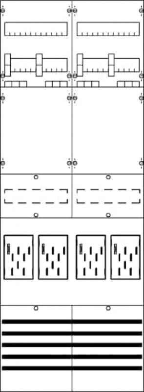 ABB STRIEBEL & JOHN BF29A4XAY Zählerfeld 9RE 4Z, vorverdrahtet mit BKE-I, Netzsystem TN-S 5-polig