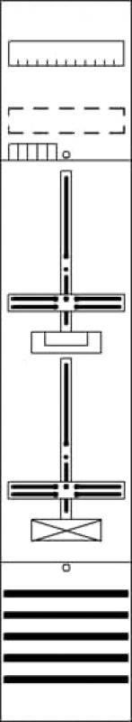 ABB STRIEBEL & JOHN DF19A1XXB Zählerfeld 9RE 1Z, vorverdrahtet mit Zählerkreuz 16mm², Netzsystem TN-S 5-polig
