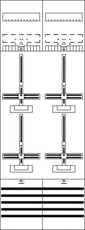 ABB STRIEBEL & JOHN DF29A4XS Zählerfeld 9RE 4Z 2Cu, vorverdrahtet mit Zählerkreuz, Netzsystem TN-S 5-polig