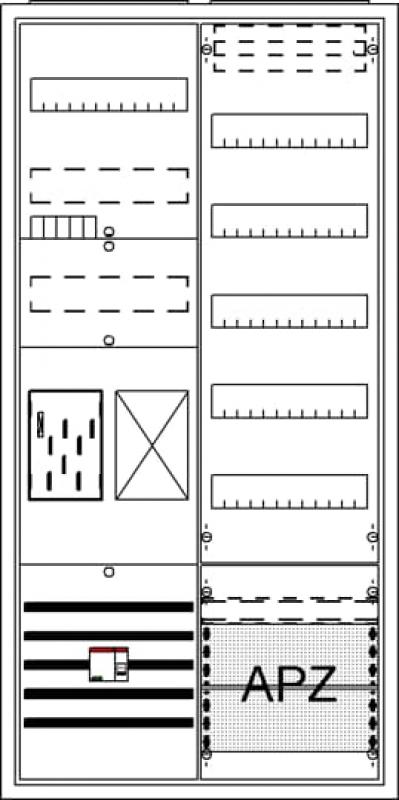 ABB STRIEBEL & JOHN BA27BBL Komplettschrank, Aufputz, BKE-I, A27 1Z1R1V5A2OVR Schutzklasse II, Schutzart IP31