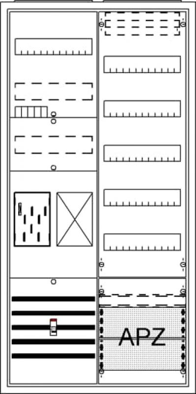 ABB STRIEBEL & JOHN BA27BB Komplettschrank, Aufputz, BKE-I, A27 1Z1R1V5A2, Schutzklasse II, Schutzart IP31