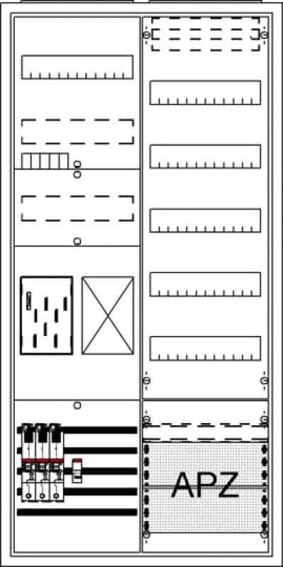 ABB STRIEBEL & JOHN BA27BB5 Komplettschrank, Aufputz, BKE-I, A27 1Z1R1V5A2, Schutzklasse II, Schutzart IP31