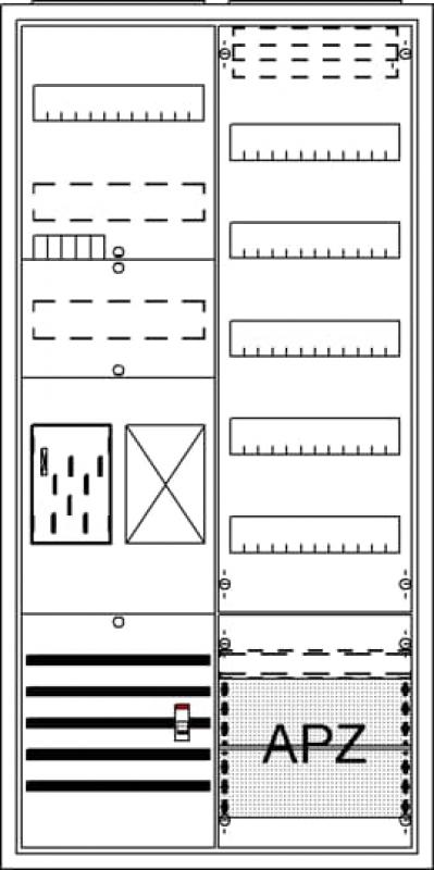 ABB STRIEBEL & JOHN BA27FB Komplettschrank, Aufputz, BKE-I, A27 1Z1R1V5A2, Schutzklasse II, Schutzart IP31