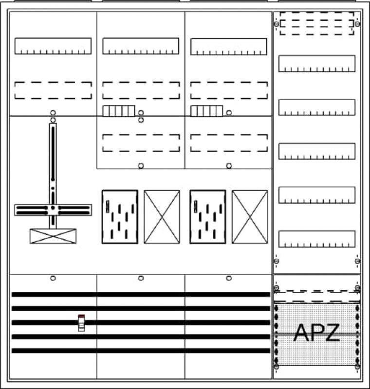 ABB STRIEBEL & JOHN BA47FH Komplettschrank, Aufputz, BKE-I, A47 2Z2R1S1V5A2 Schutzklasse II, Schutzart IP31