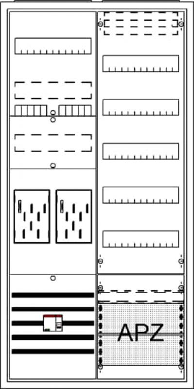 ABB STRIEBEL & JOHN BA27CML Komplettschrank, Aufputz, BKE-I, A27 2Z1V5A2OVR, Schutzklasse II, Schutzart IP31
