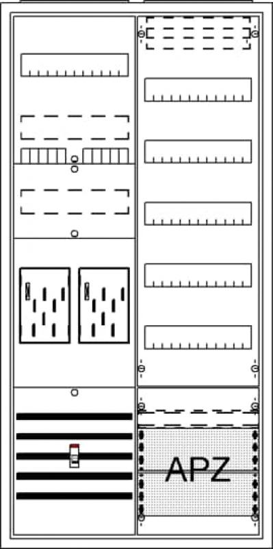 ABB STRIEBEL & JOHN BA27CM Komplettschrank, Aufputz, BKE-I, A27 2Z1V5A2, Schutzklasse II, Schutzart IP31