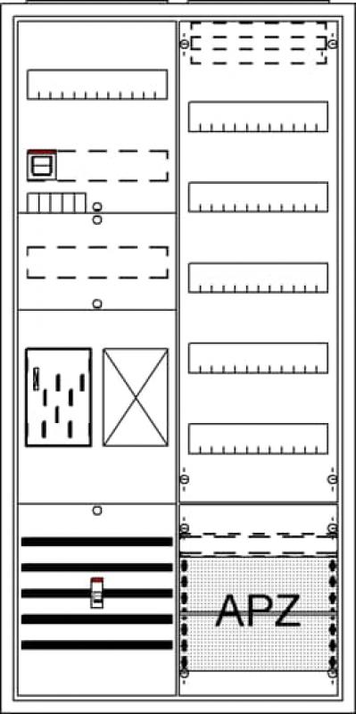 ABB STRIEBEL & JOHN BA27TB Komplettschrank, Aufputz, BKE-I, A27 1Z1R1V5A2, Schutzklasse II, Schutzart IP31