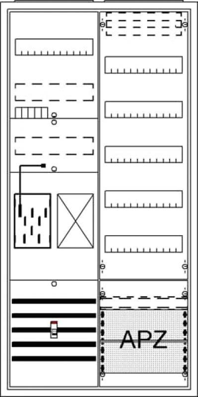 ABB STRIEBEL & JOHN BA27MB Komplettschrank, Aufputz, BKE-I, A27 1Z1R1V5A2, Schutzklasse II, Schutzart IP31