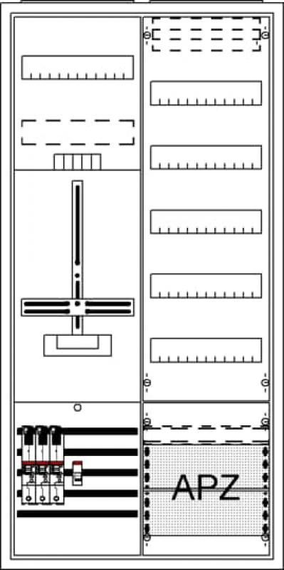 ABB STRIEBEL & JOHN DA27BB5 Komplettschrank, Aufputz, Dreipunkt, A27 1Z1V5A2 Schutzklasse II, Schutzart IP31