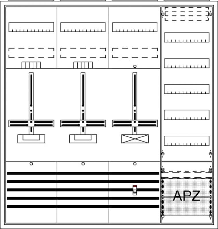 ABB STRIEBEL & JOHN DA47BH Komplettschrank, Aufputz, Dreipunkt, A47 2Z1S1V5A2 Schutzklasse II, Schutzart IP31