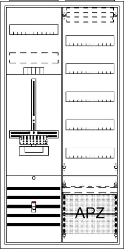 ABB STRIEBEL & JOHN DA27PB Komplettschrank, Aufputz, Dreipunkt, A27 1Z1V5A2 Schutzklasse II, Schutzart IP31