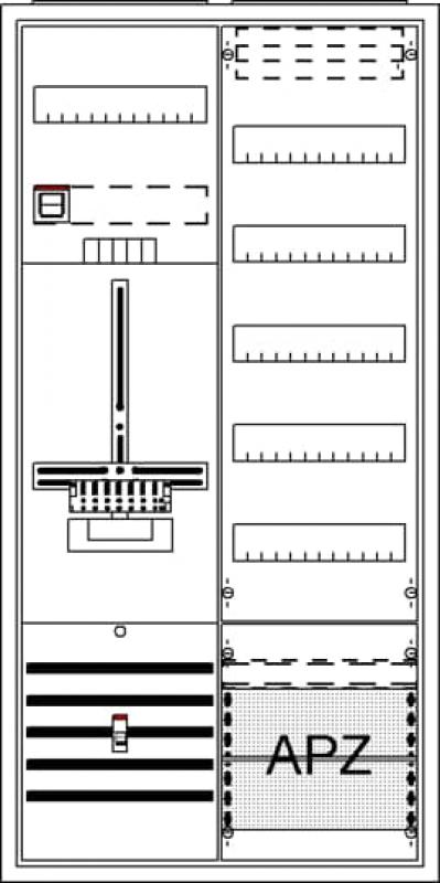 ABB STRIEBEL & JOHN DA27QB Komplettschrank, Aufputz, Dreipunkt, A27 1Z1V5A2 Schutzklasse II, Schutzart IP31