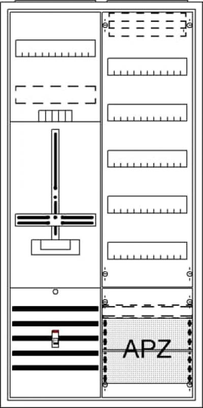 ABB STRIEBEL & JOHN DA27CB Komplettschrank, Aufputz, Dreipunkt, A27 1Z1V5A2 Schutzklasse II, Schutzart IP31