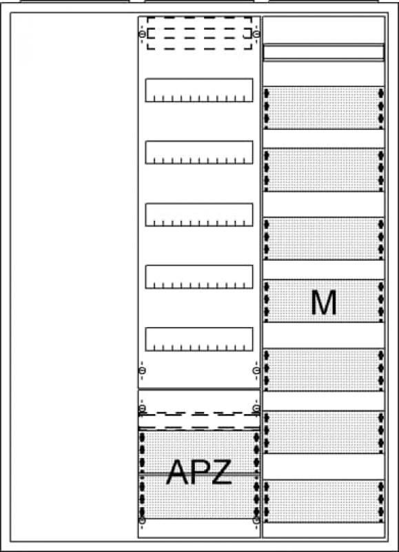 ABB STRIEBEL & JOHN AA37A1AM Ausbauschrank, Aufputz, A37 1F1V5A2M1, Schutzklasse II, Schutzart IP31