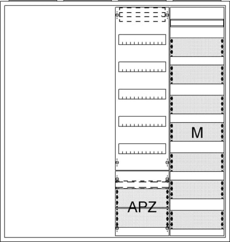 ABB STRIEBEL & JOHN AA47A2AM Ausbauschrank, Aufputz, A47 2F1V5A2M1, Schutzklasse II, Schutzart IP31