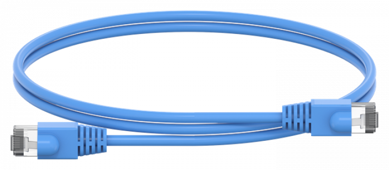 ABB STRIEBEL & JOHN ZLPBL100 Patchleitung RJ45, mit Stecker, blau, Länge: 1000mm, 6kV