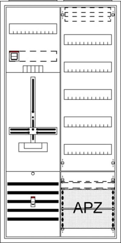 ABB STRIEBEL & JOHN DA27TB Komplettschrank, Aufputz, Dreipunkt, A27 1Z1V5A2 Schutzklasse II, Schutzart IP31