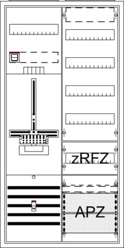 ABB STRIEBEL & JOHN DA27PBE Komplettschrank, Dreipunkt, A27 1Z1V4A2z Q16, Schutzklasse II, Schutzart IP31