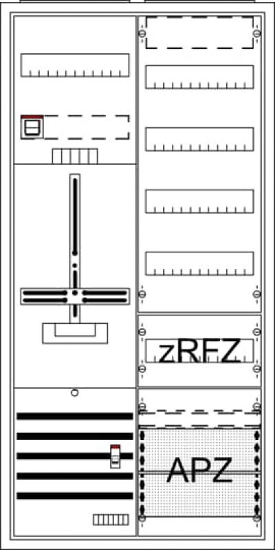 ABB STRIEBEL & JOHN DA27GBE Komplettschrank, Dreipunkt, A27 1Z1V4A2z Q16, Schutzklasse II, Schutzart IP31
