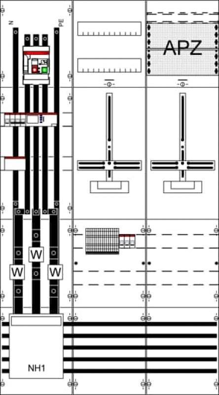 ABB STRIEBEL & JOHN WF39EW12 MuW Feld Komplettfeld, mit Zählerkreuz mit Netzschutz XT2