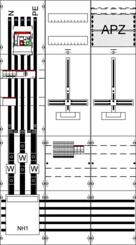ABB STRIEBEL & JOHN WF39EW13 MuW Feld Komplettfeld, mit Zählerkreuz mit Netzschutz XT4