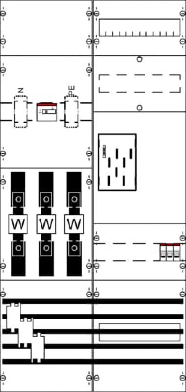 ABB STRIEBEL & JOHN WF27KB21 7RE 2FB, Komplettfeld nach VDE-AR-N 4100:2026-04, In 100 A, mit BKE-I