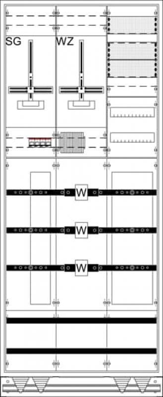 ABB STRIEBEL & JOHN WX32KK11L 12RE 3FB, Komplettschrank nach VDE-AR-N 4100:2026-04, In 420 A mit DPB