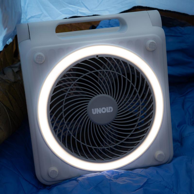 UNOLD 86517 Akku-Solar Standventilator Camping grau