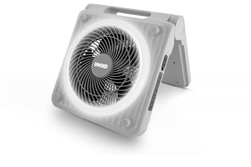 UNOLD 86517 Akku-Solar Standventilator Camping grau
