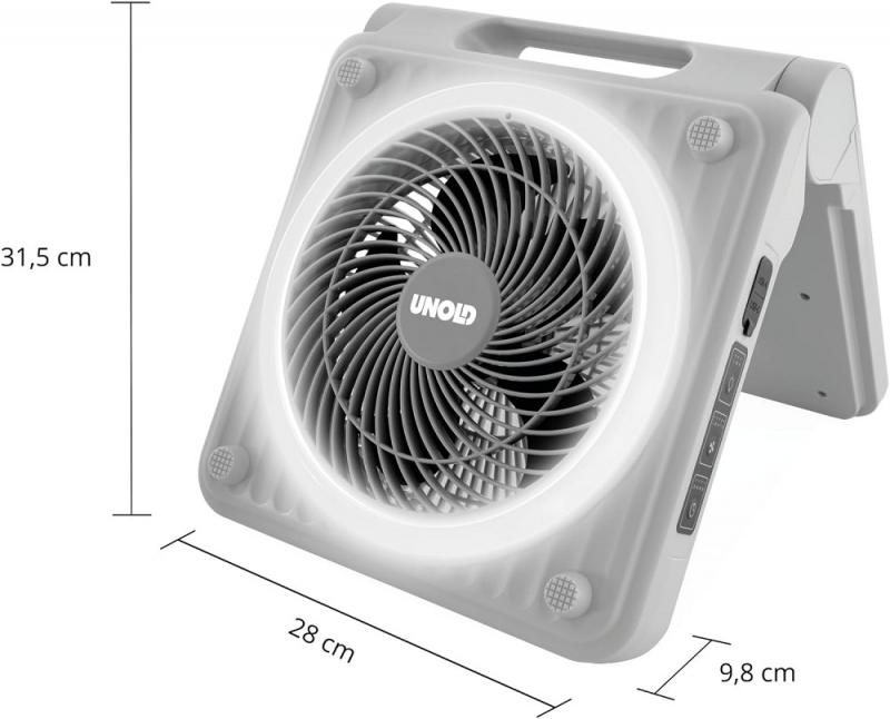 UNOLD 86517 Akku-Solar Standventilator Camping grau