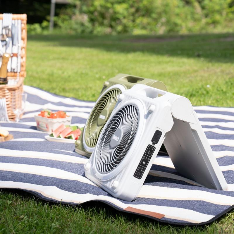 UNOLD 86517 Akku-Solar Standventilator Camping grau