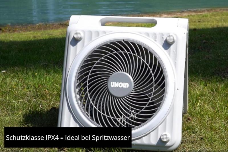 UNOLD 86517 Akku-Solar Standventilator Camping grau