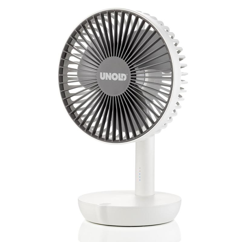 UNOLD 86710 Breezy 2-in-1 Akku-Tischventilator weiß/grau