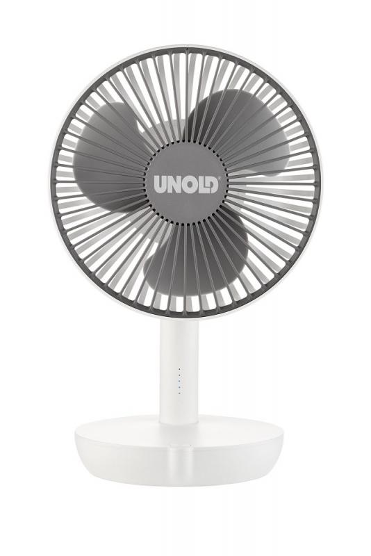 UNOLD 86710 Breezy 2-in-1 Akku-Tischventilator weiß/grau