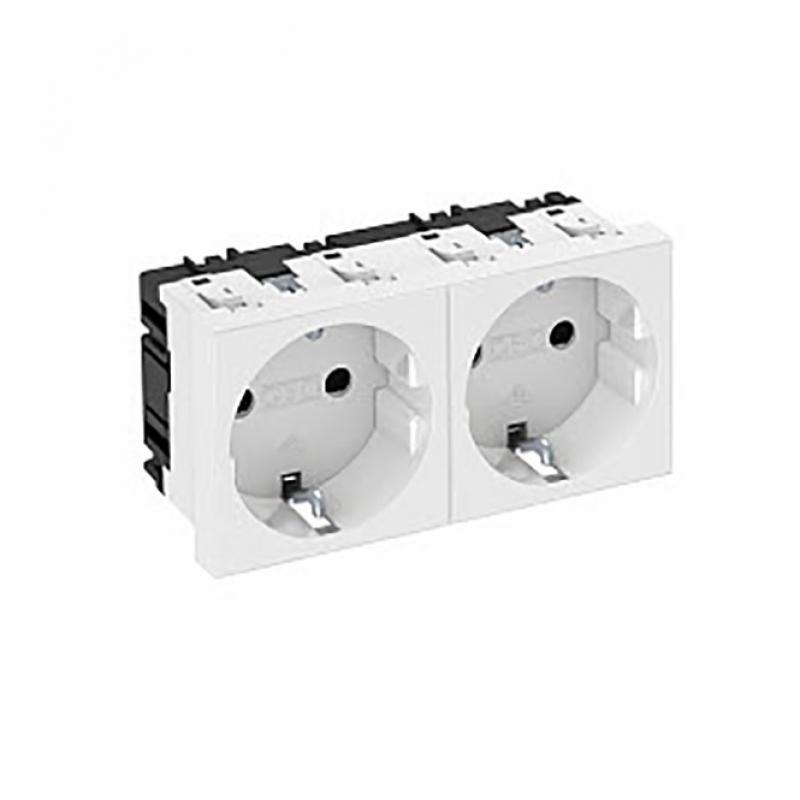 OBO STD-D0 RW2 Schutzkontakt-Steckdose 2fach 0° reinweiß 16A 250V