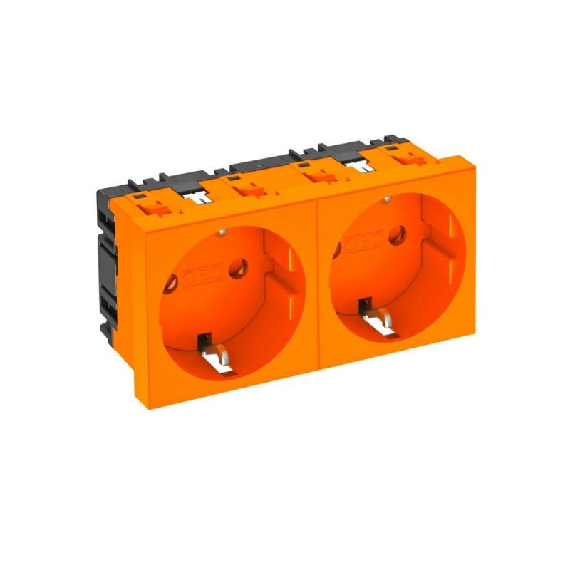 OBO Bettermann 6120024 STD-D0 ROR2 Steckdose 0° 2fach Schutzkontakt reinorange RAL 2004 16A 250V