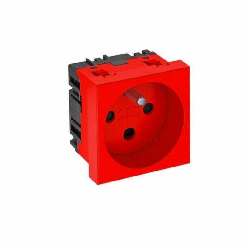 OBO Bettermann 6120312 STD-F0K SRO1 Steckdose 1fach kodiert mit Erdungsstift signalrot RAL 3001 16A 250V