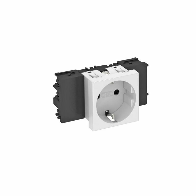OBO Bettermann 6120340 STD-D0C RW1 Steckdose Connect 45 1fach Schutzkontakt reinweiß RAL 9010 16A 250V