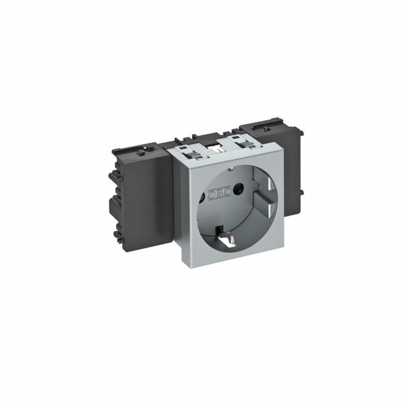 OBO Bettermann 6120352 STD-D0C AL1 Steckdose Connect 45 1fach Schutzkontakt alu lackiert 16A 250V