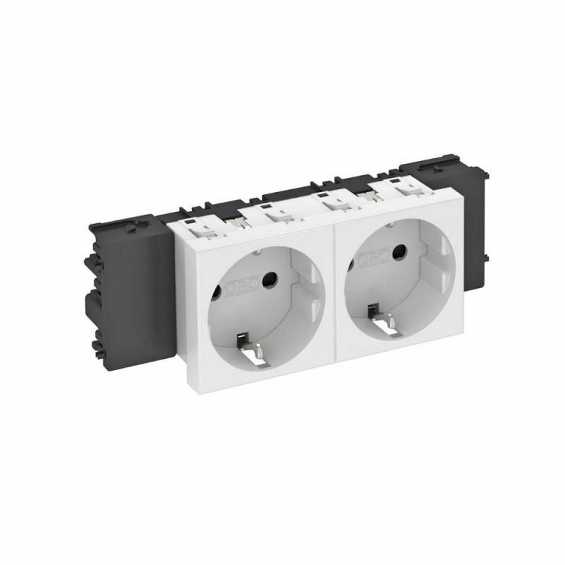 OBO Bettermann 6120362 STD-D0C RW2 Steckdose Connect 45 2fach Schutzkontakt reinweiß RAL 9010 16A 250V