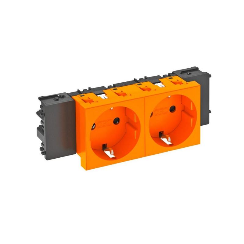 OBO Bettermann 6120364 STD-D0C ROR2 Steckdose Connect 45 2fach Schutzkontakt reinorange RAL 2004 16A 250V
