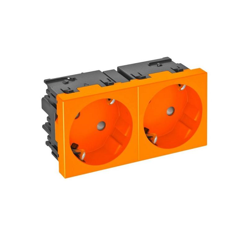 OBO Bettermann 6120485 STD-D3SC ROR2 Steckdose Connect 45 2fach 33° Schutzkontakt reinorange RAL 2004 16A 250V