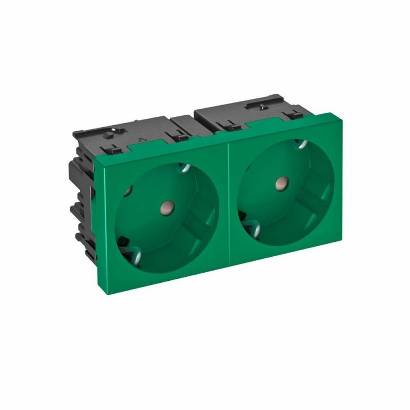 OBO Bettermann 6120487 STD-D3SC MZGN2 Steckdose Connect 45 2fach 33° Schutzkontakt minzgrün RAL 6029 16A 250V