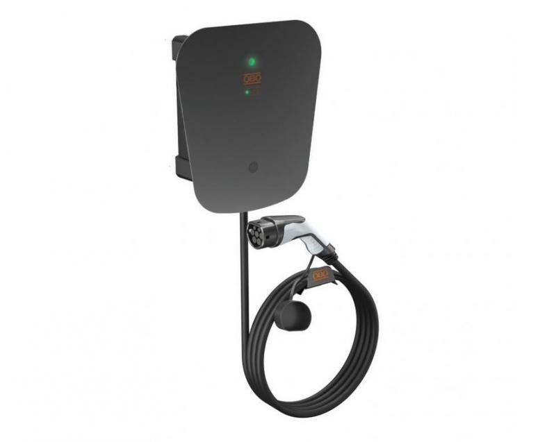 OBO Bettermann Ion Wallbox Key Protect 22 kW, 3-phasig, Typ 2 Ladekabel 5 m, Überspannungsschutz, Schlüsselschalter, IP66 – 6570026