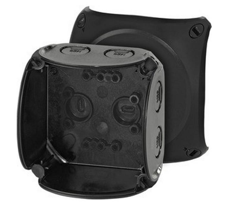 Hensel KF 0200 B Kabelabzweigkasten 62000042 – IP66/IP67/IP69 Thermoplast Gehäuse in Schwarz für Außen- und Offshore-Anwendungen
