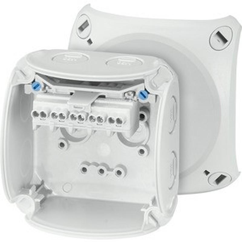 Hensel KF 0202 G 62000043 Kabelabzweigkasten 5-polig, 93 × 93 × 62 mm, IP66/IP67/IP69, grau