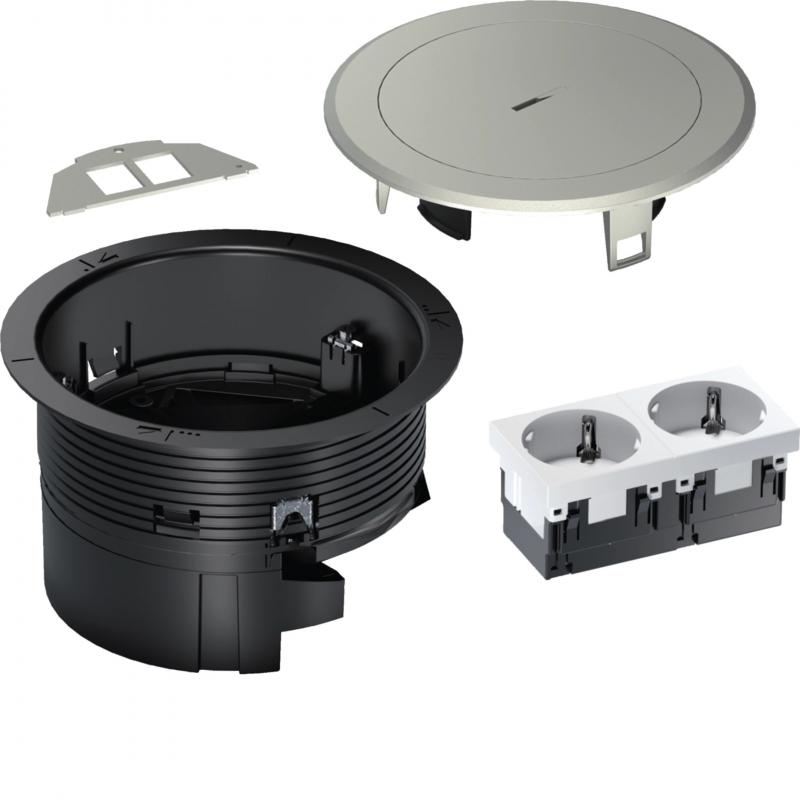 Hager Boden-STD Met. Tubus silber SET