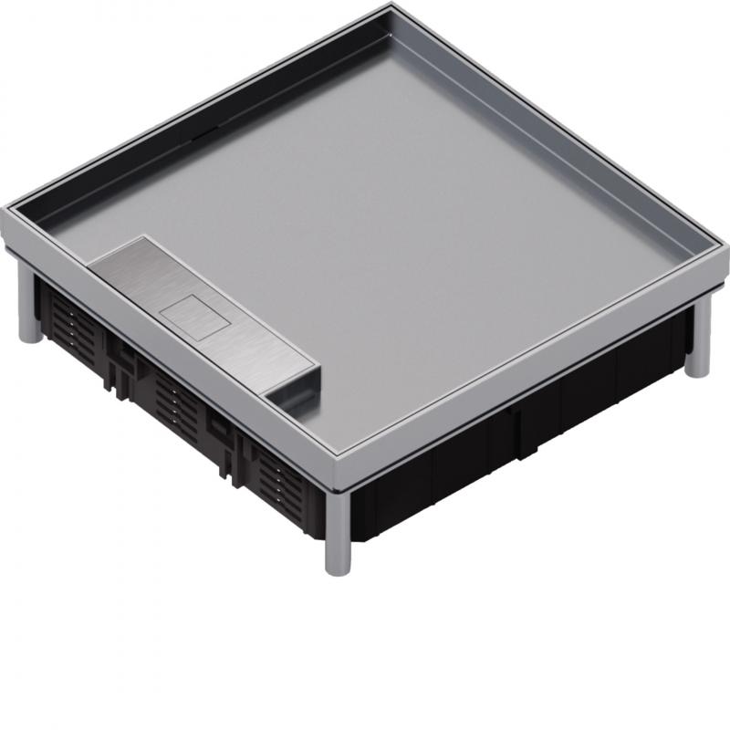 Hager Nivellierbare Edelstahlkassette Q12, Leitungsauslass 12x45 Module, Belag T